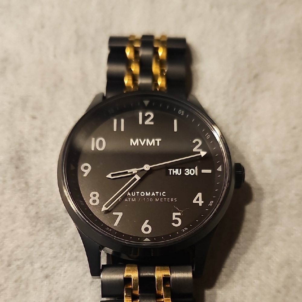 MVMT Black and Gold Men's Automatic Watch with Day-Date - Picture 7 of 13